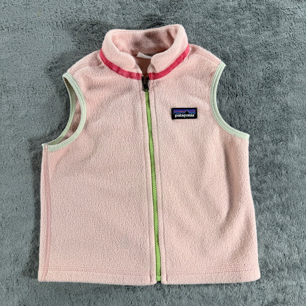 Patagonia Synchilla Fleece Vest 2T Feather Pink Good Full Zip Sleeveless